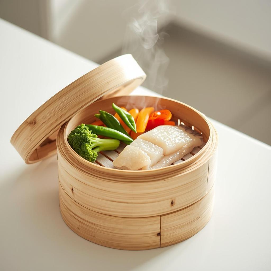 Bambu buharda pişirme sepeti