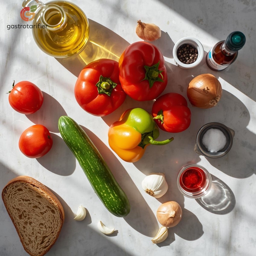 Gazpacho Çorbası malzemeler