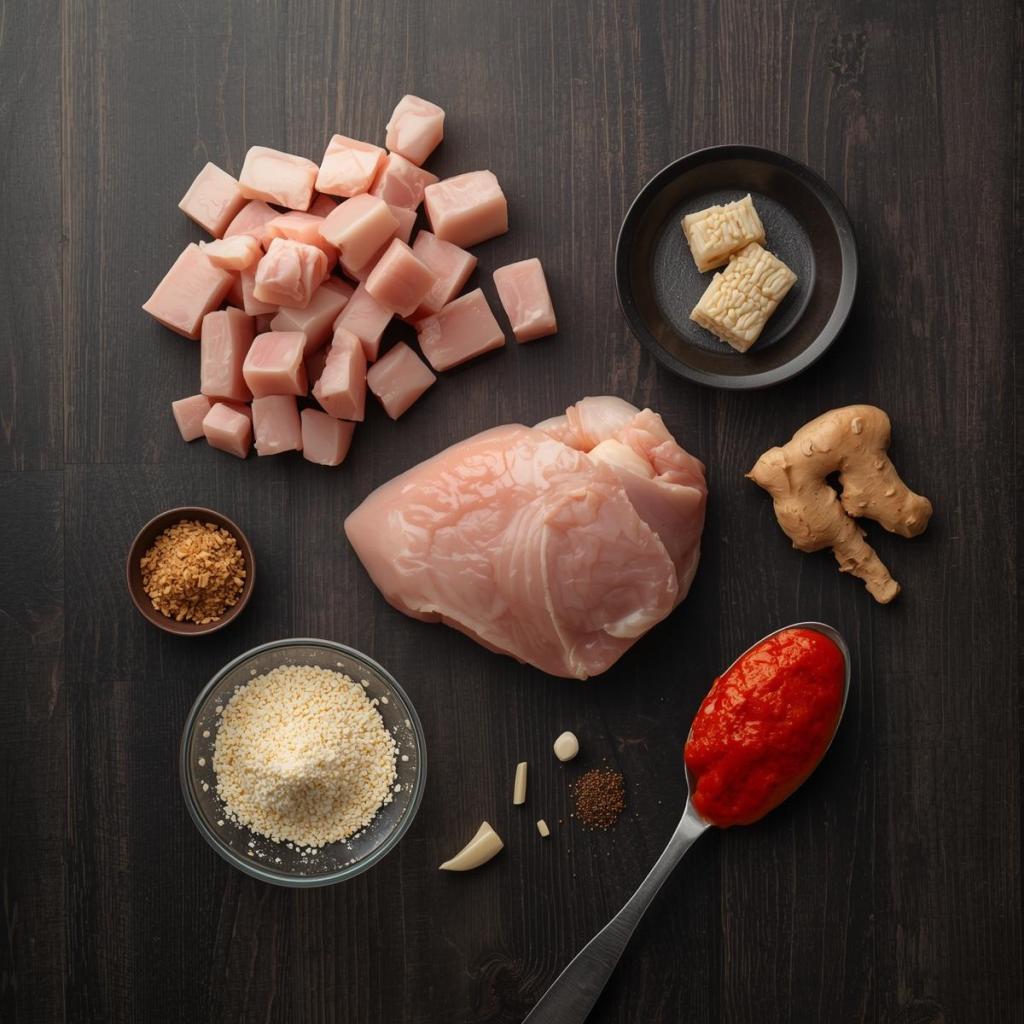Kore Usulü Tavuk (Dakgangjeong) malzemeler
