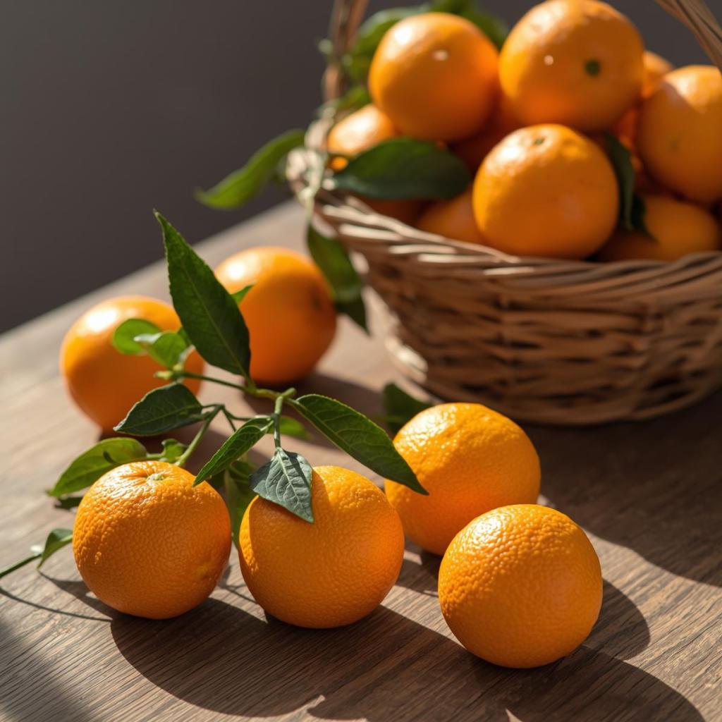 Portakalın Faydaları, dalında portakal sepet içerisinde sunum