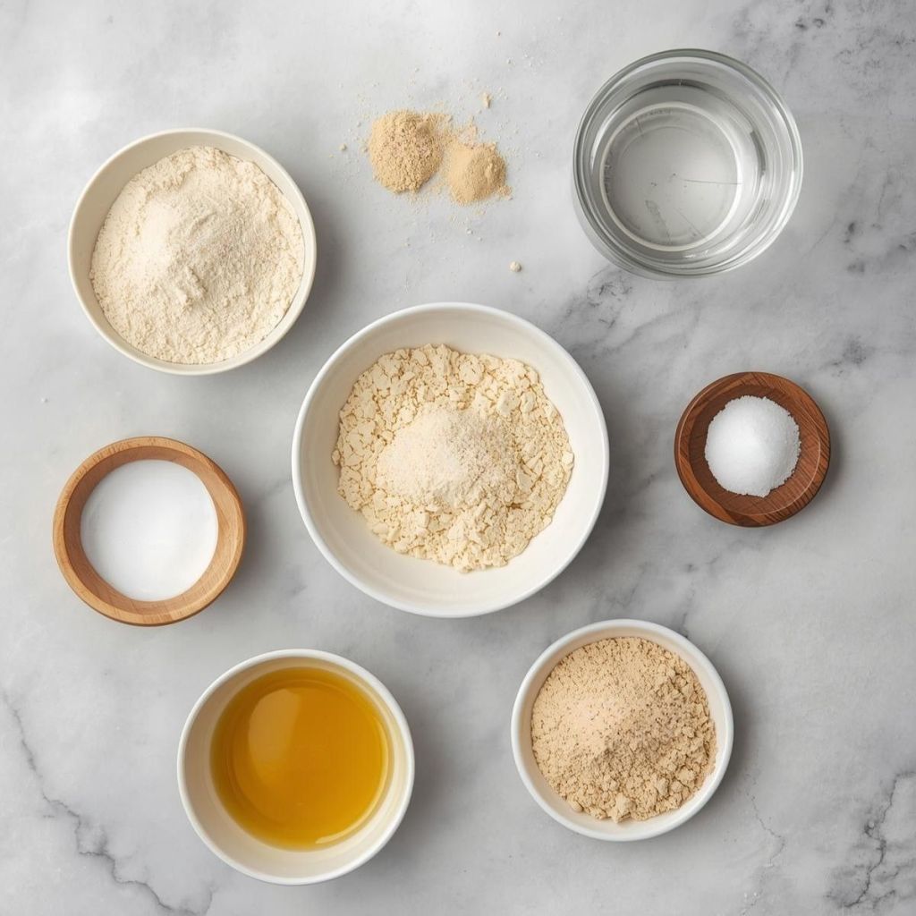 Glutensiz Pizza Tabanı Tarif Malzemeleri, glutensiz un, karnıyarık otu, maya, tuz, şeker