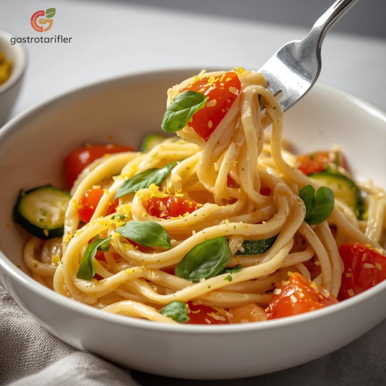 Glütensiz Sebzeli Makarna servis