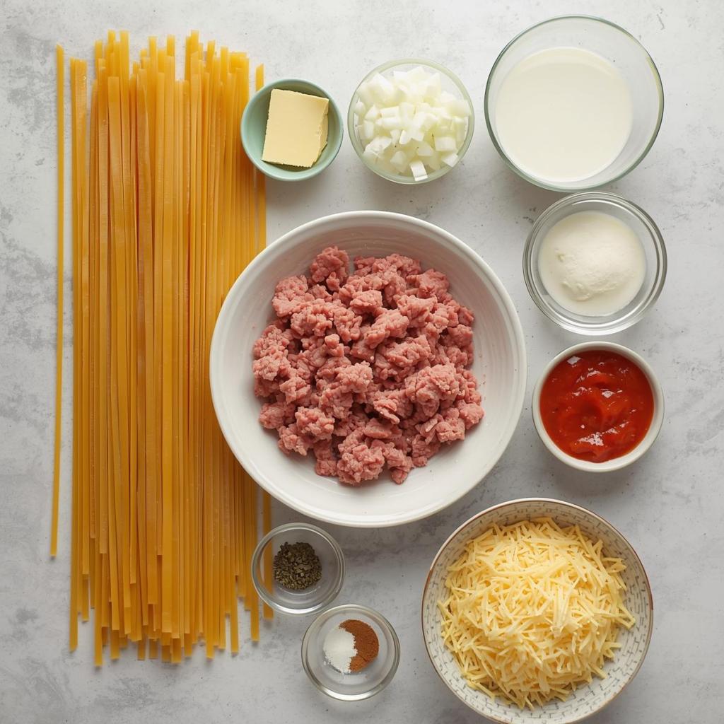 Kıymalı Fırın Makarnası Malzemeleri