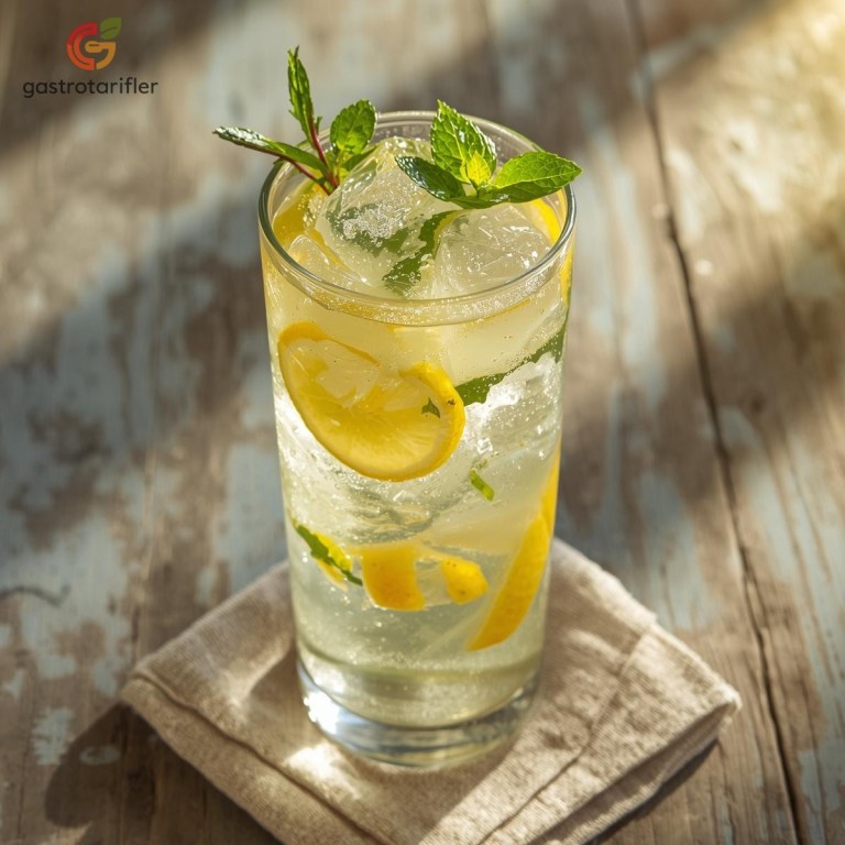 Klasik Ev Limonatası cam bardakta sunum