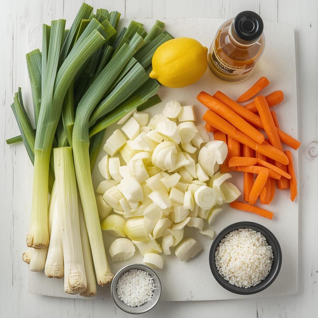 Zeytinyağlı Pırasa Malzemeler