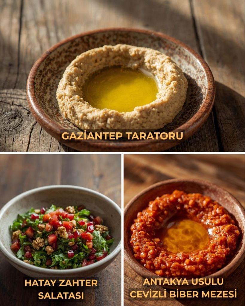 Gaziantep Taratoru, Hatay Zahter Salatası, Antakya usulu cevizli biber mezesi