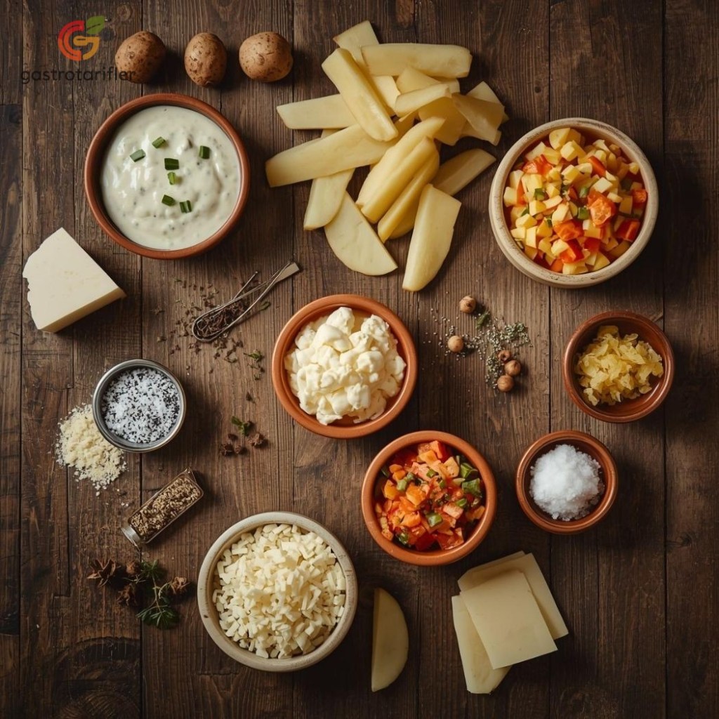 Artan Mezelerle Fırında Patatesli Peynirli Tarif Malzemeler gastrotarifler