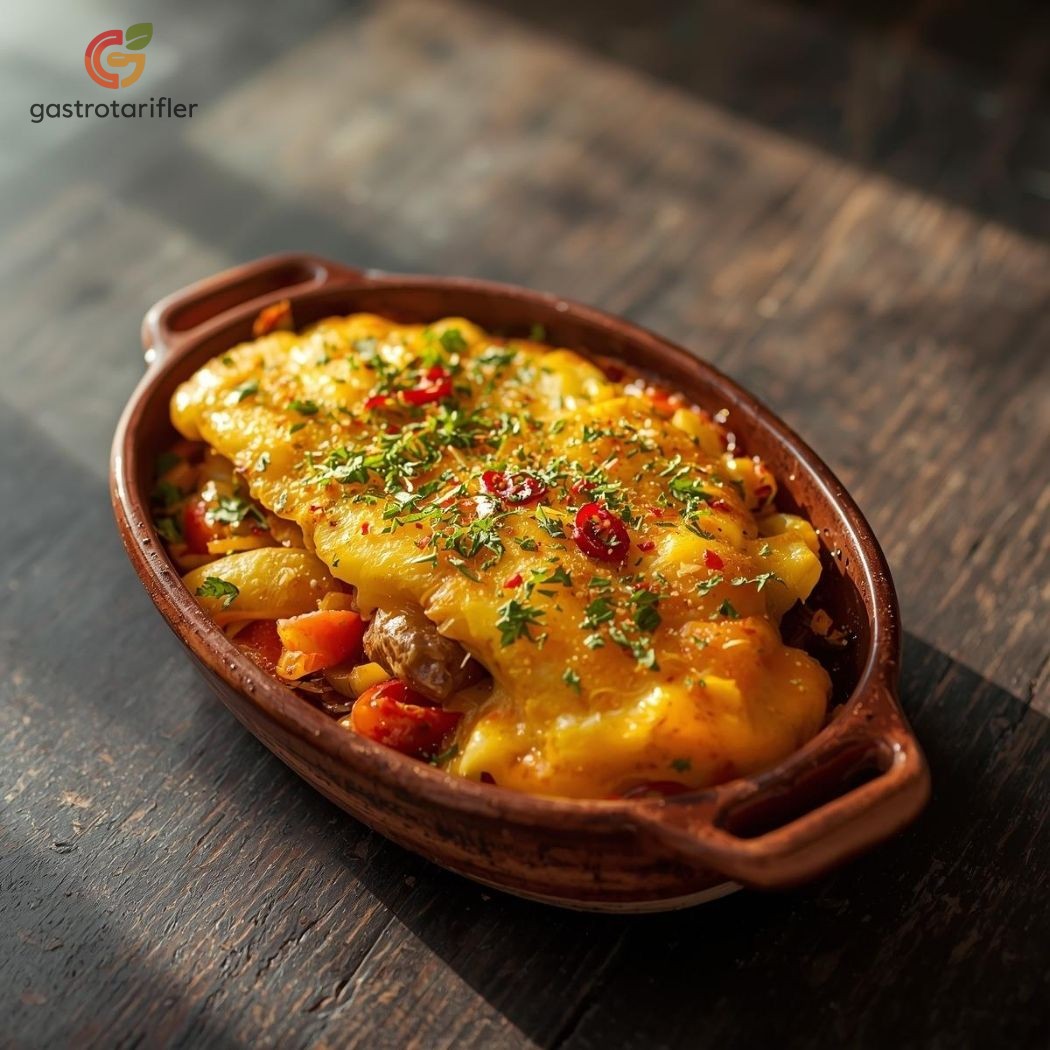 Artan Mezelerle Fırında Patatesli Peynirli Tarif