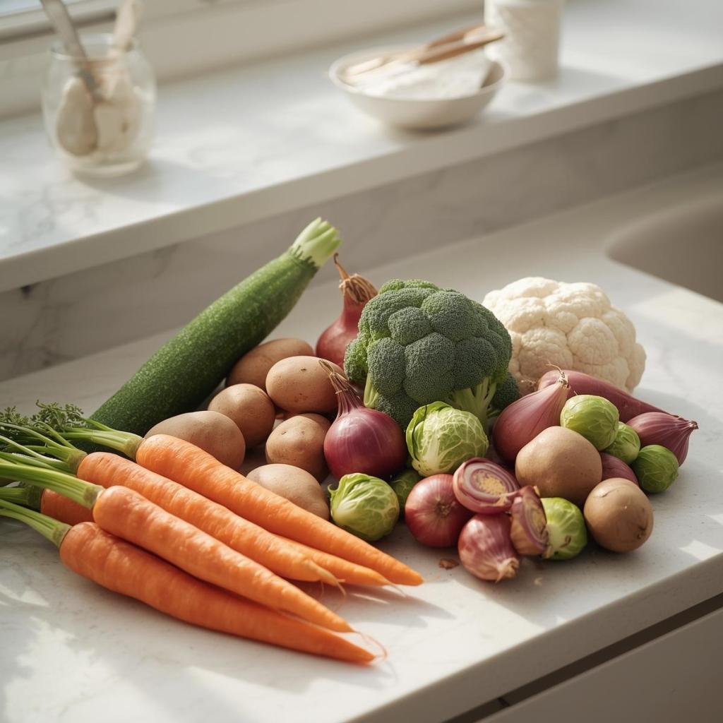 Fırında Sebze Karamelizasyonu, Havuç, patates, Brokoli, Kabak