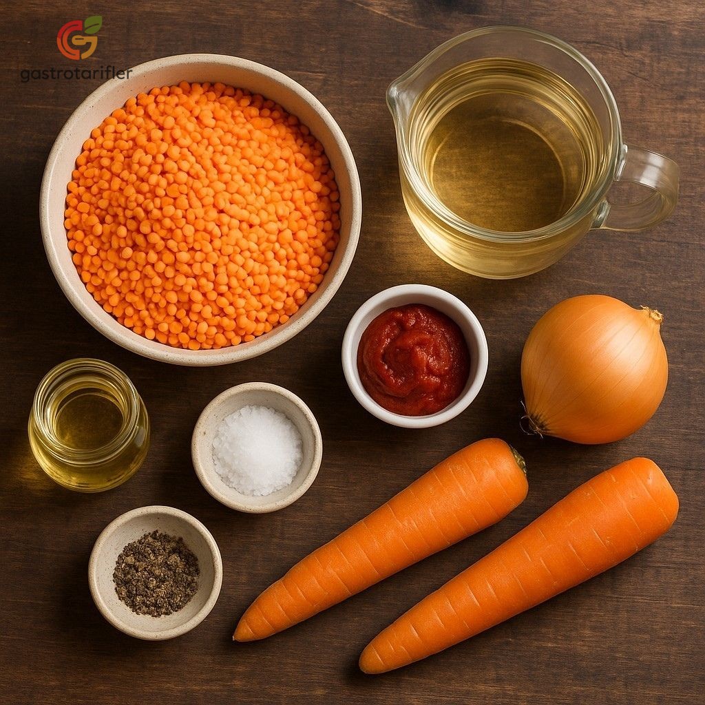 Kırmızı Mercimek Çorbası malzemeleri gastrotarifler