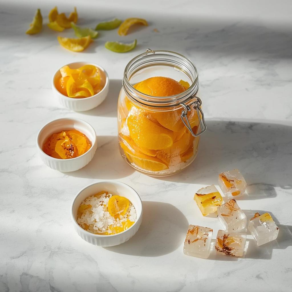 meyve kabuklarıyla buz küpleri