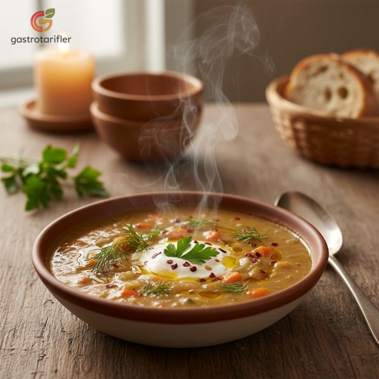 Sebze çorbası sunum gastrotarifler