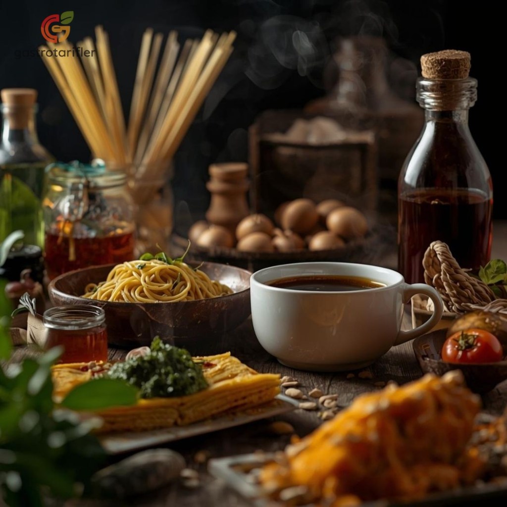 spagetti, pesto, kahve ve sirke