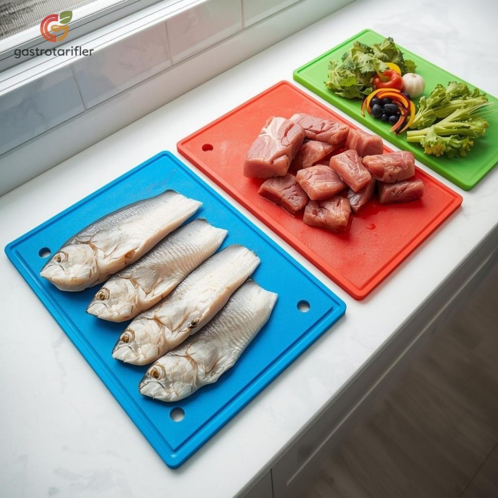 Kesme Tahtası ayrımı, Balık, çiğ et, sebze