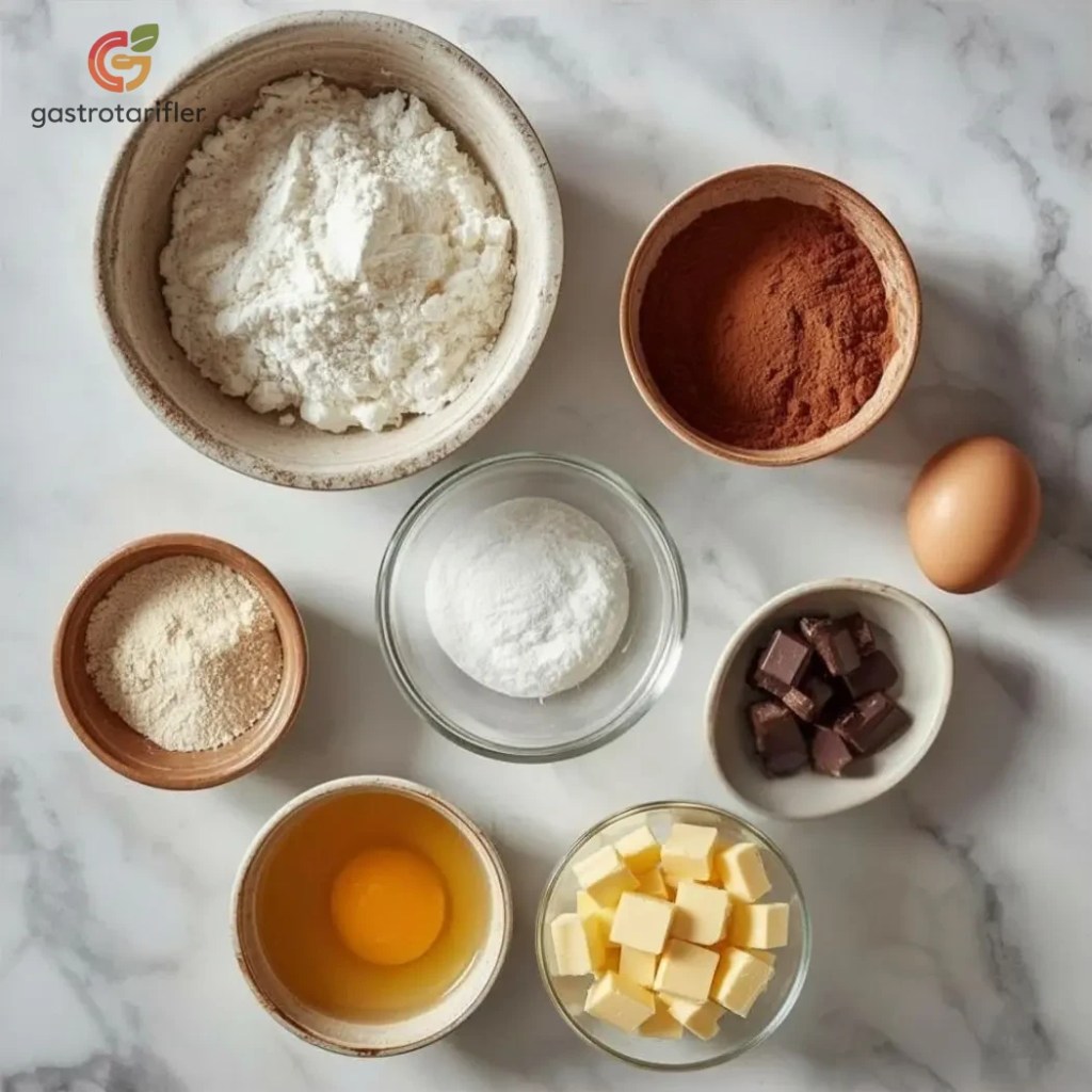 Çikolatalı Şekerpare malzemeleri